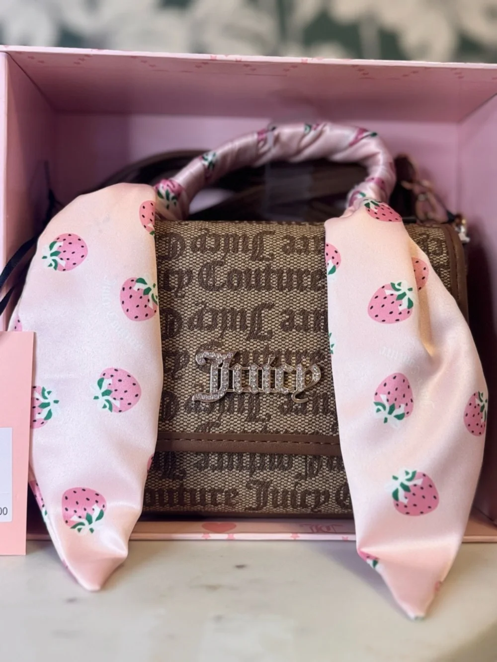 Juicy Couture Pink Strawberry Silk-Handle Crossbody Bag Set - Picture 3 of 6